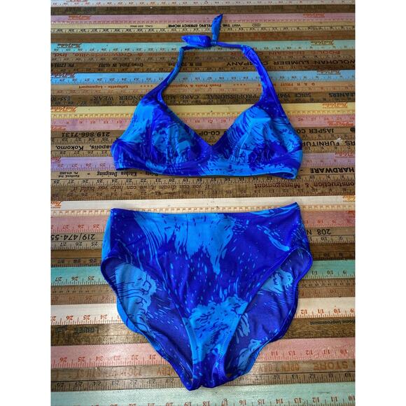 Vintage DeWeese Bikini S/ M High Waisted 2 Piece Mod 1970s Retro USA Swimwear - Picture 1 of 11